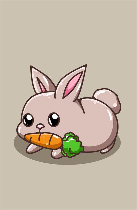 A Cute And Happy Baby Rabbit Brings Carrot Cartoon Illustration 2151489
