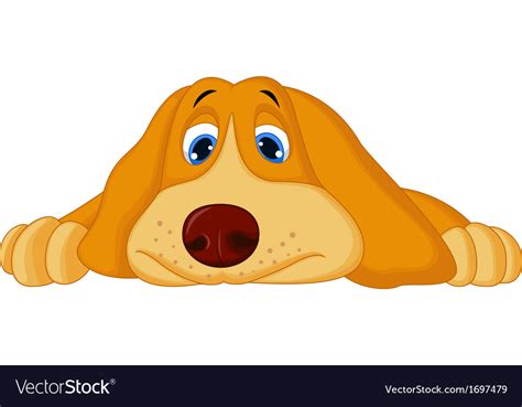 Cute Cartoon Dog Lying Down Royalty Free Vector Image