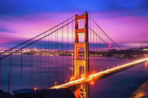 Golden Gate Bridge At Night Photograph By Miroslav Liska Pixels