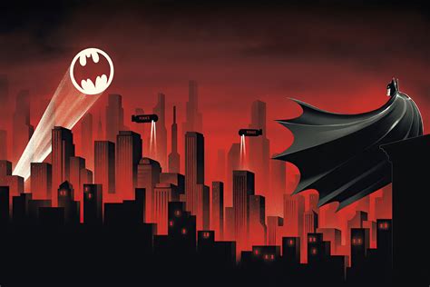 Batman The Animated Series Bat Signal Gotham Poster 24x36 Etsy