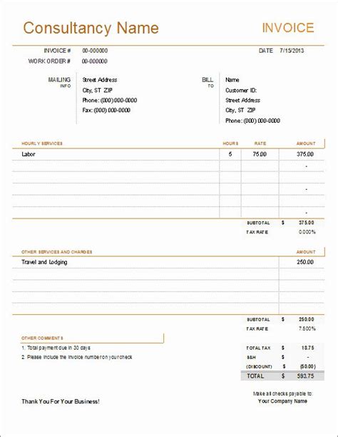 Consultant Fee Schedule Template Awesome 10 Simple Invoice Templates