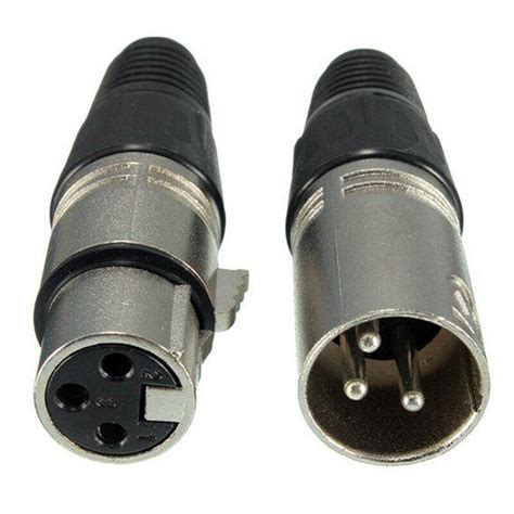 3 Pin Xlr Male Female Microphone Audio Cable Connector Solder Snake