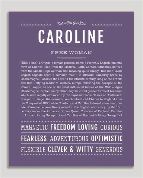 Caroline Name Art Print Classic Names Personalized Art Print