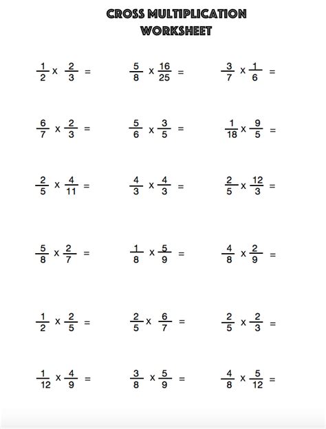 Cross Multiplication Solving For X Worksheets