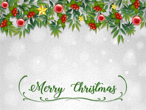 Merry Christmas Card Template With Mistletoes 412915 Vector Art At Vecteezy