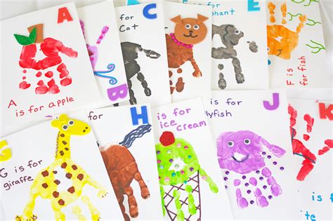 Handprint Alphabet Flashcards Toddler Art Projects Abc Crafts