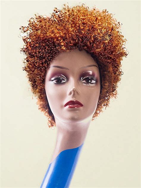 31 Off Short Bouffant Afro Curly Colormix Synthetic Wig Rosegal