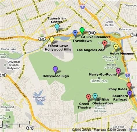 Griffith Park Los Angeles Griffith Park Map Los Angeles Parks