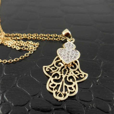 Gold Cut Out Hamsa Pendant Stainless Steel Necklace Boho To Soho