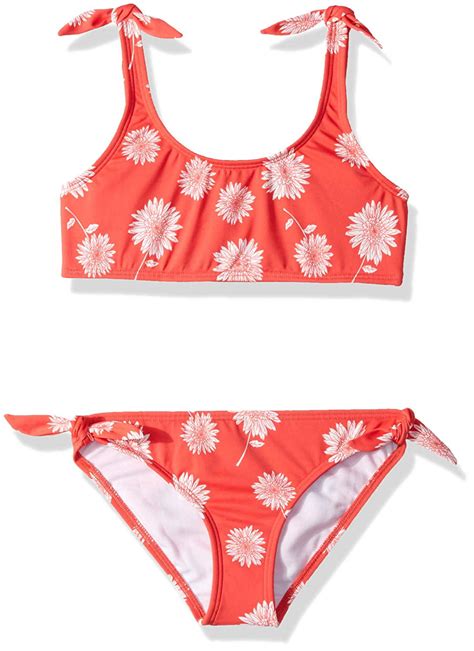 Billabong Girl S Swimwear Bikini Set Floral Printed Tied 10