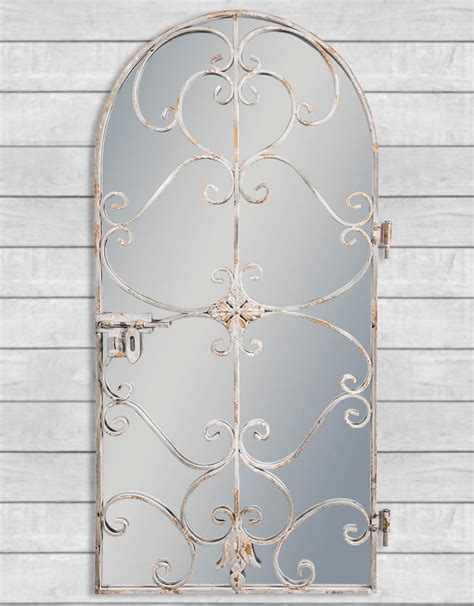 Rustic Chantilly Grey Garden Gate Wall Mirror