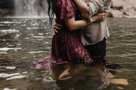 Intimate Waterfall Adventure Engagement Session In Altamont Tn Emily And Blake Wandering