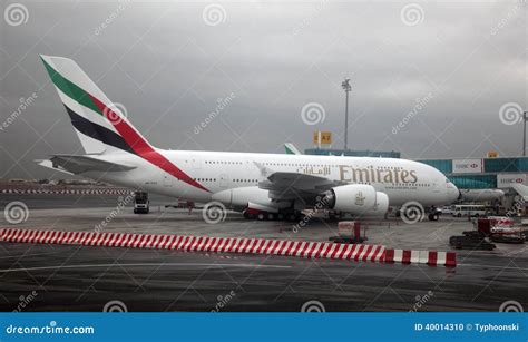 Airbus A380 At Dubai International Airport Editorial Image Image Of