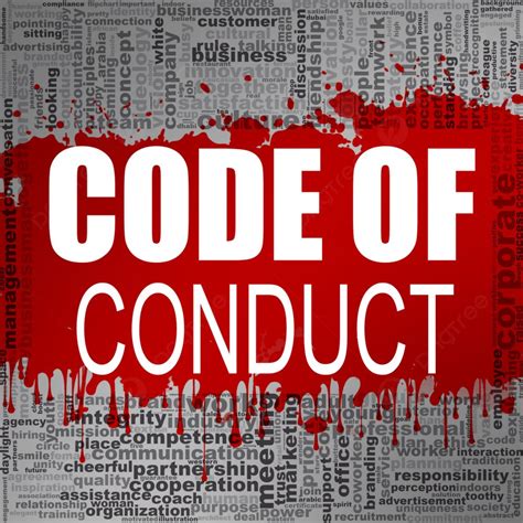 Code Of Conduct Word Cloud Creative Illustration Of Idea Word Lettering