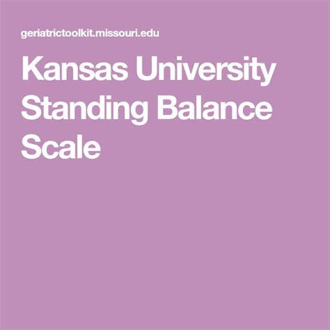 Kansas University Standing Balance Scale University Of Kansas Kansas