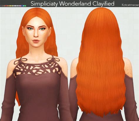Kot Cat Simpliciaty`s Wonderland Hair Clayified Sims 4 Hairs