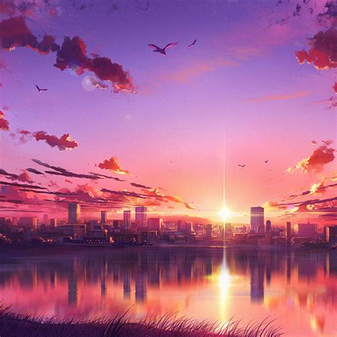 Anime Sunset Background K P Nh T