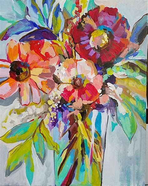 Erin Fitzhugh Gregory Abstract Floral Paintings Abstract Flower