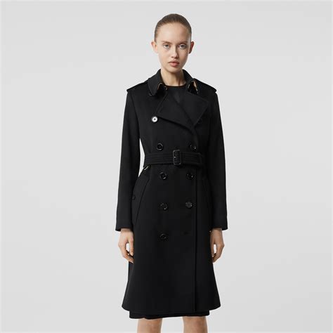 Cashmere Trench Coat In Black Women Burberry United States