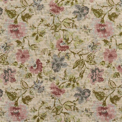 Garden Blue And Gold Floral Tapestry Upholstery Fabric By The Yard
