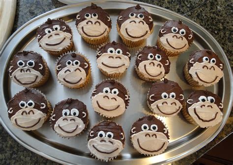 Funny Monkey Cupcakes For Kids Birthday Party Cake Decorating For