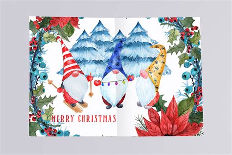 Watercolor Scandinavian Gnome Christmas Clipart By Vivastarkids