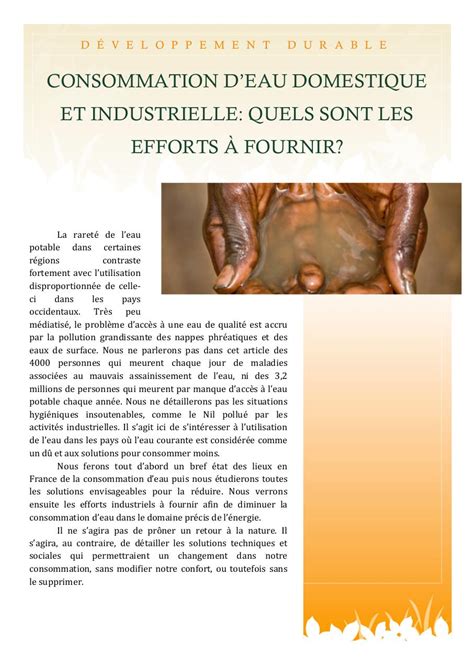 Notre contribution au développement durable. DD article.docx par Hunaut - Article Développement Durable ...
