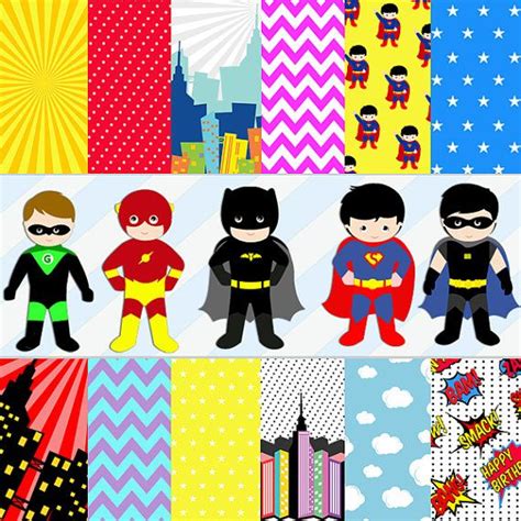 Superhero Backgrounds Clip Art Library
