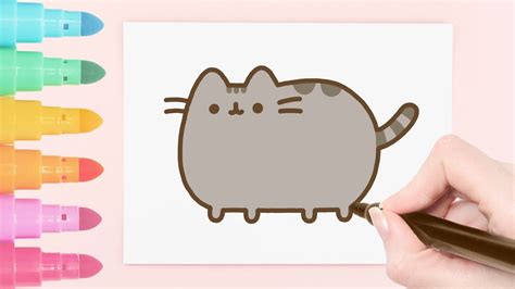 How To Draw Pusheen Cat How To Draw Pusheen Drawing For Kids Cat Steps