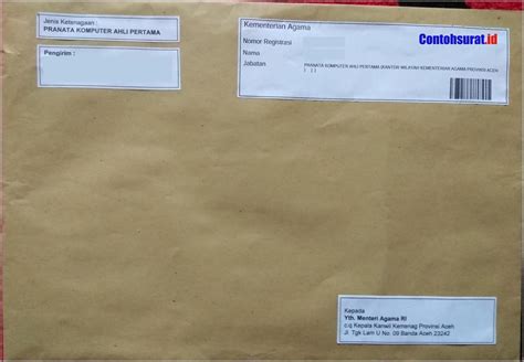 Contoh Amplop Surat Lamaran Kerja Cpns - Surat Lamaran Kerja : Desain
