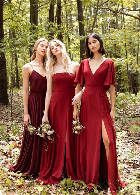 7modern Deep Red Bridesmaid Dresses Thedoorcfctaylorsville