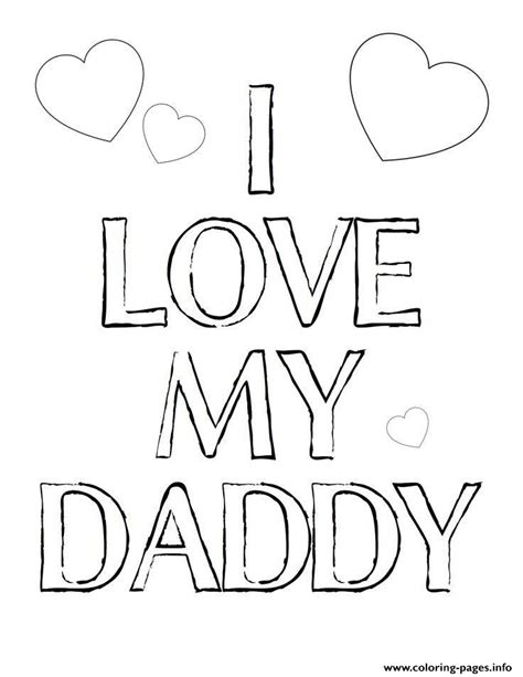 I Love My Daddy Fathers Day Coloring Page Printable
