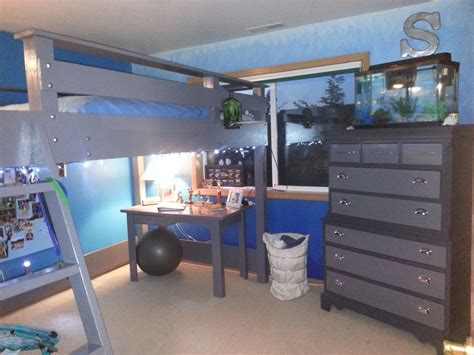 Check spelling or type a new query. Giant Loft Bed 10'x5' Boys Bedroom hangout Gray and Blue ...