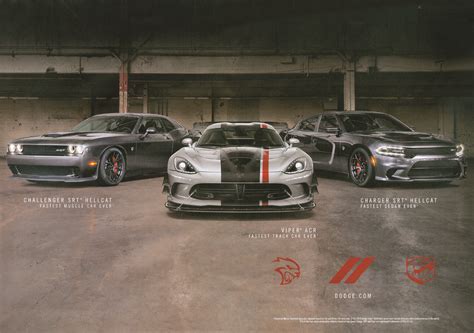 Dodge Challenger Hellcat Viper And Charger Hellcat 2016 Print Ad