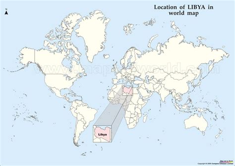 Libya In World Map Libya World Map Crisis Flag Stock Illustration