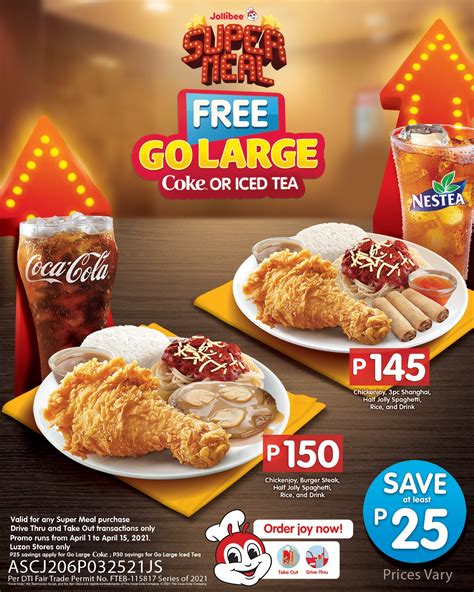 Jollibee Free Go Large Coke Or Iced Tea Promo Manila On Sale
