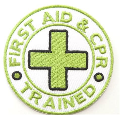 First Aid And Cpr Trained Patch Embroidered Iron Sew On Badge