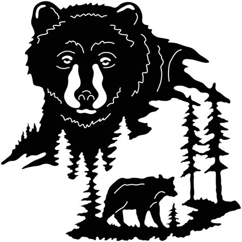 Bear Face And Trees Dxf Files Cut Ready Cnc Designs