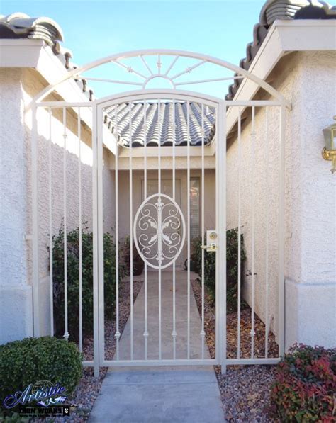 Arched Wrought Iron Courtyard Entry Gate Front Courtyard Door Gate