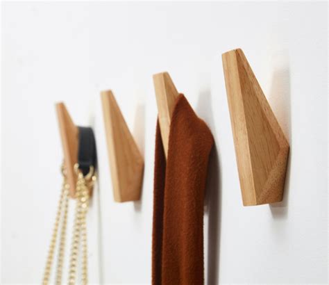 Modern Wall Hooks Solid Wood Decorative Wall Hooks Handmade Etsy