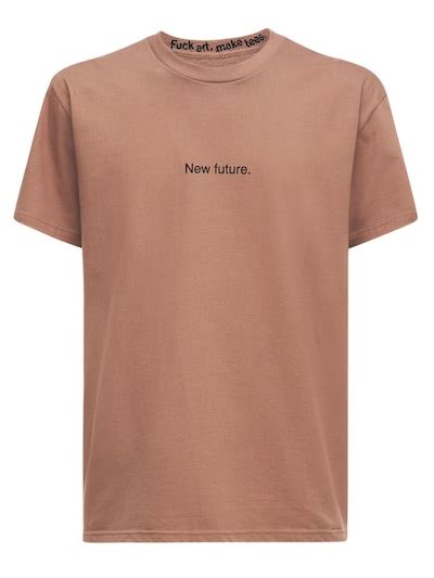 famt fuck art make tees new future cotton t shirt brown luisaviaroma
