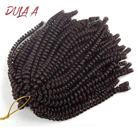 Dula A Fluffy Spring Twist Hair Extensions Black Brown Burgundy Ombre Crochet Braids Synthetic
