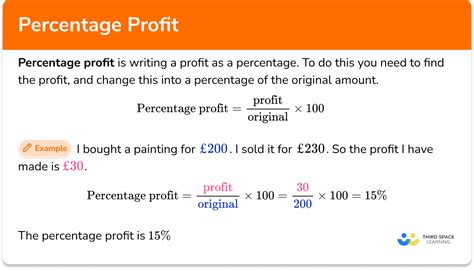 Percentage Profit Gcse Maths Steps Examples And Worksheet