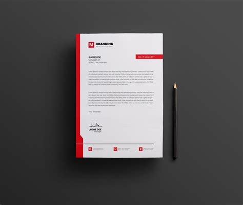 Plain Creative Corporate Letterhead Design Template 001963 - Template