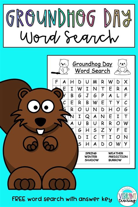 Groundhog Day Word Search Groundhog Day Activities Groundhog Day