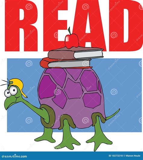 Turtle Read Books Stock Illustration Illustration Of Reading 10273218