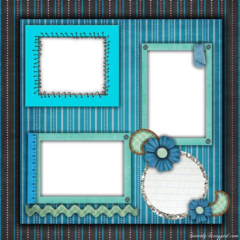 Free Printable Scrapbook Layouts Blue And Stripes Layout