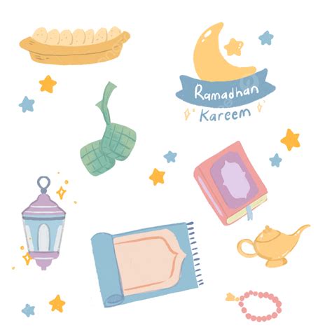 Ramadan Kareem Clipart Vector Cute Ramadan Kareem Illustration Set