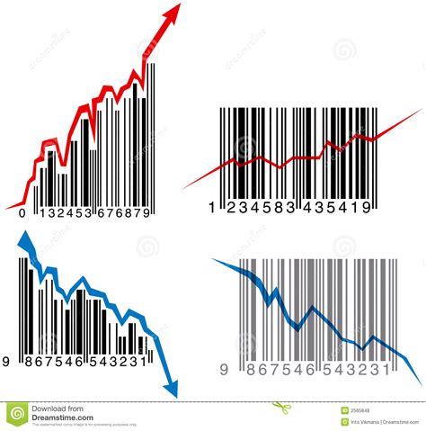 The measurements of the chart pattern can be used to project the next price movement and what target to aim for. Barcode Graphs Royalty Free Stock Photos - Image: 2565848