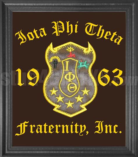 16 X 20 Iota Phi Theta Artwork Of Embellished Crest Embroidered On